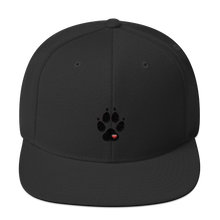 Load image into Gallery viewer, Hat - Wolf Paw with Heart - Snapback with Black and Red Thread