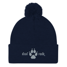 Load image into Gallery viewer, Beanie Pom Pom High Four Gray Embroidery by MoonShine NM