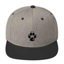 Load image into Gallery viewer, Hat - Wolf Paw with Heart - Snapback with Black and Red Thread