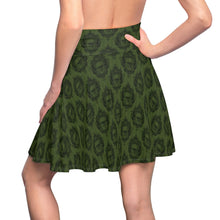 Load image into Gallery viewer, Skater Skirt Green MoonShine Vintage Frame Skulls