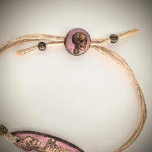 Load image into Gallery viewer, Bracelet Laser-Etched Wood MoonShine Skeleton Hemp Cord