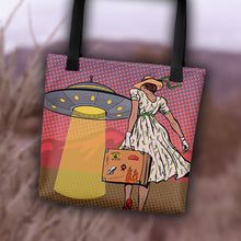 Load image into Gallery viewer, Tote Bag MoonShine New Mexico UFO Space Traveling Hitchhiker