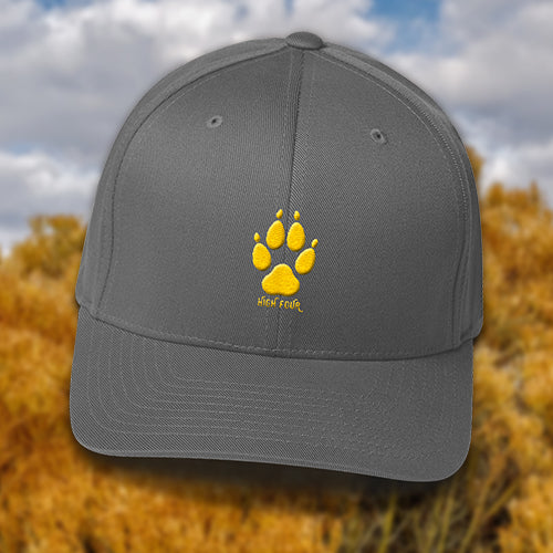 Hat - Wolf Paw High Four - Flexfit with Yellow