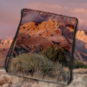 Bag Drawstring Sandia Mountain Sunset by MoonShine NM