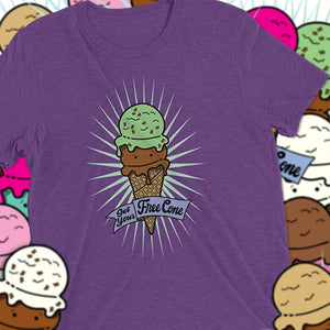 T-Shirt Get Your Free Cone Chocolate & Mint Chocolate Chip Ice Cream Treat