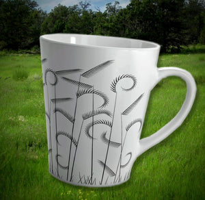 Grama Grass Black and White Latte Mug