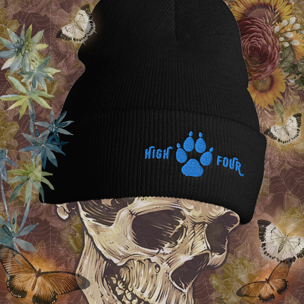 Beanie High Four Aqua Embroidery by MoonShine NM