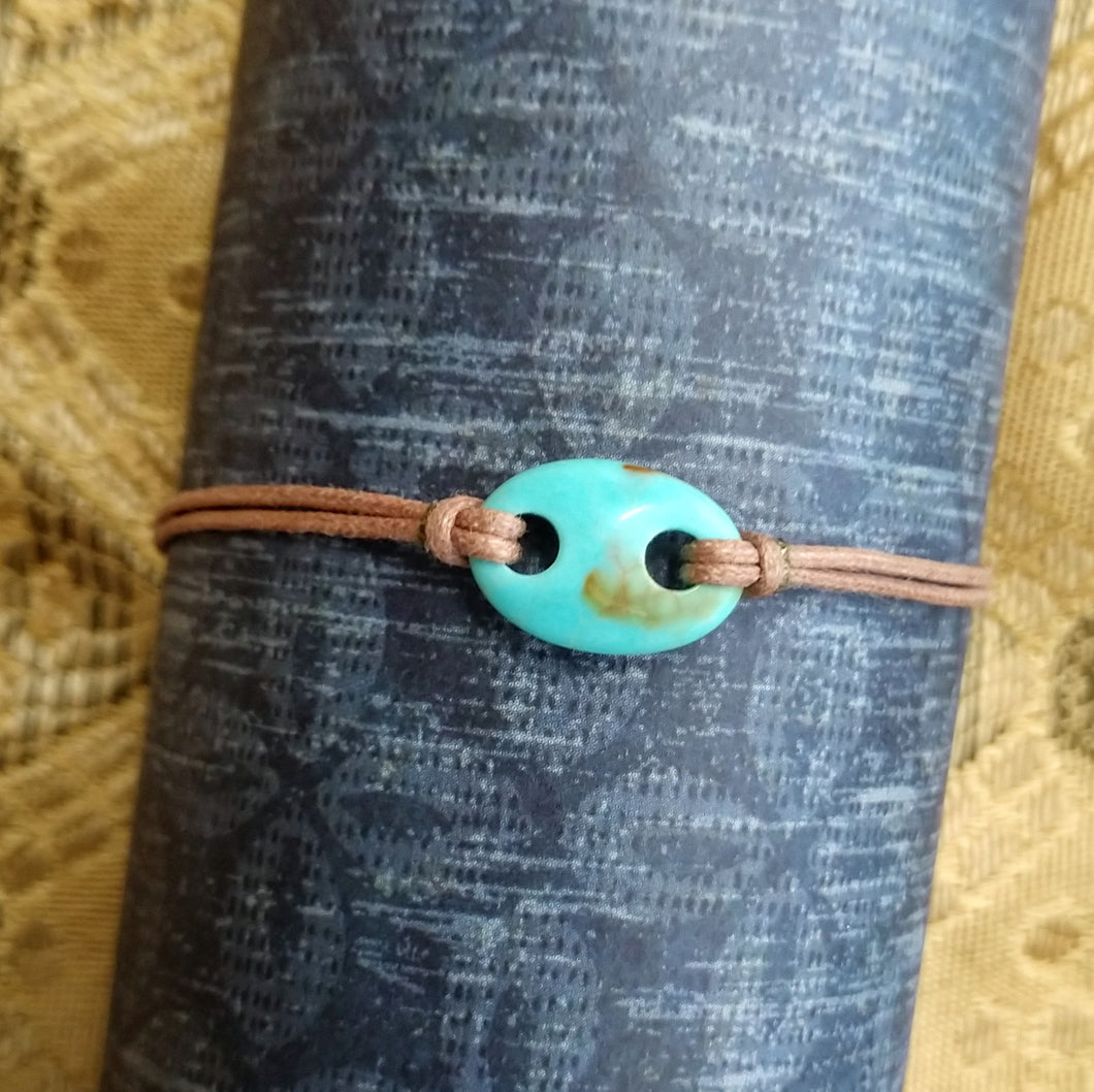 Bracelet - Magnesite Link with cotton cord