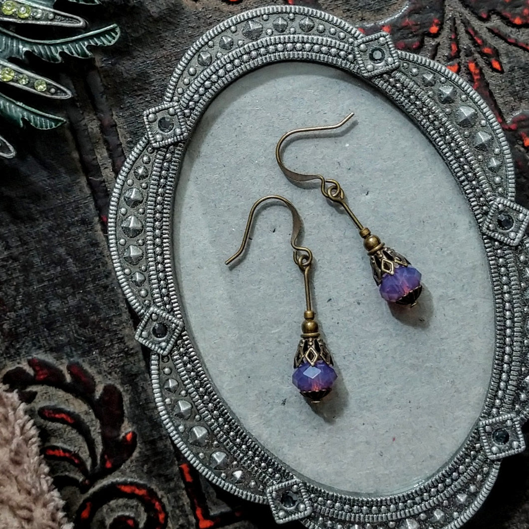 Earrings -  Crystal Opal Cyclamen Drop