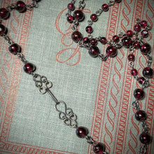 Load image into Gallery viewer, Garnet Rosary Chain Rustic Chandelier Necklace