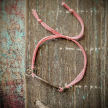 Load image into Gallery viewer, Bracelet Laser Etched Wood Cotton Cord MoonShine Apache Plume Design