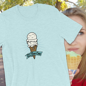 T-Shirt Get Your Free Cone Vanilla Double Scoop Ice Cream Treat