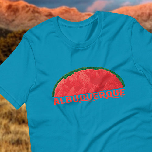 T-Shirt - Sandia Watermelon Mountains of Albuquerque at Sunset