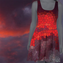 Load image into Gallery viewer, Skater Dress All Over Print Stained Glass Sunset by MoonShine NM