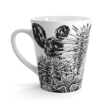 Load image into Gallery viewer, Latte Mug White 12oz Ceramic Vintage Cactus