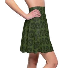 Load image into Gallery viewer, Skater Skirt Green MoonShine Vintage Frame Skulls