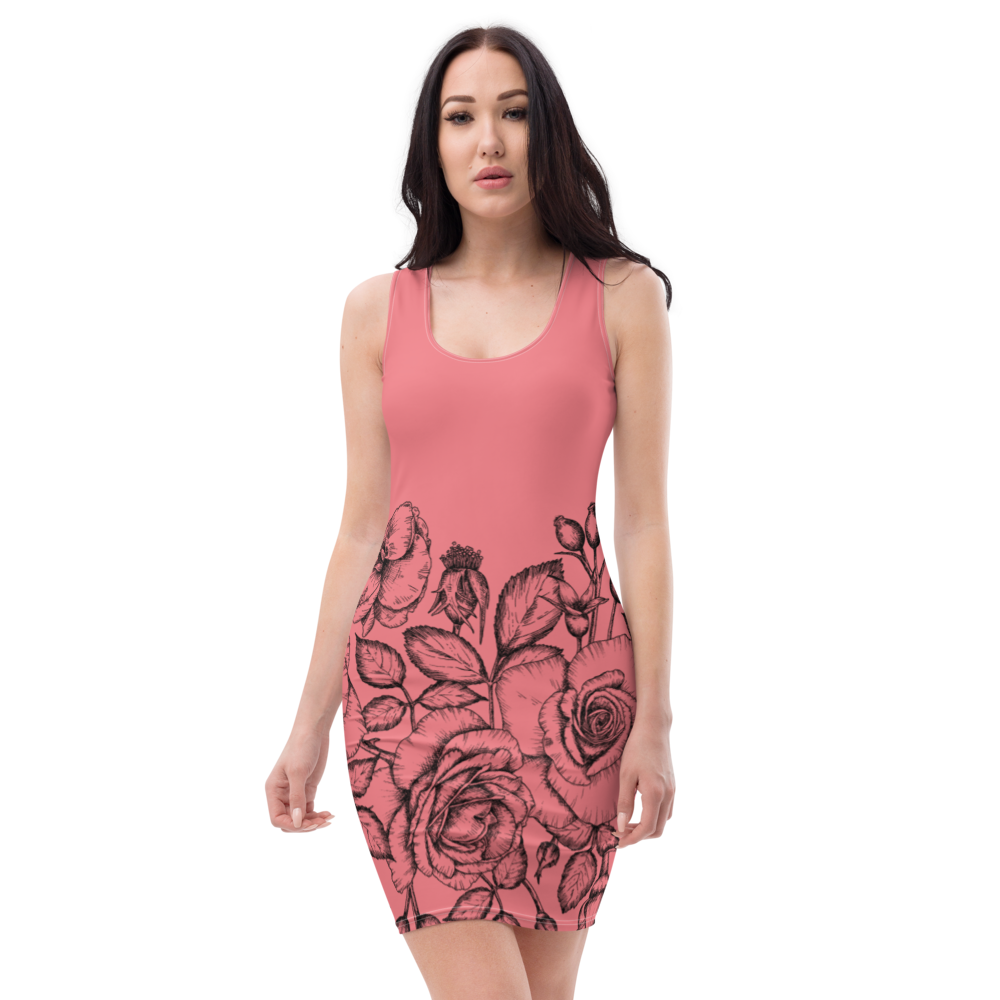 Fitted Tank Top Dress with Sophia Caldwell Roses by MoonShine NM Fitted Tank Top Dress with Sophia Caldwell Roses by MoonShine NM