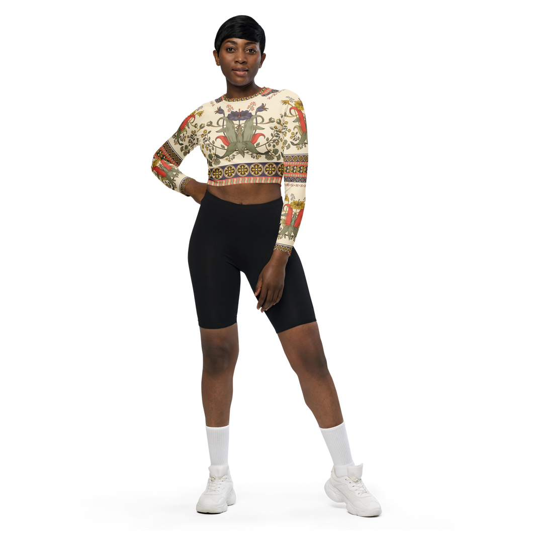 Recycled long-sleeve crop top