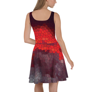 Skater Dress All Over Print Stained Glass Sunset by MoonShine NM