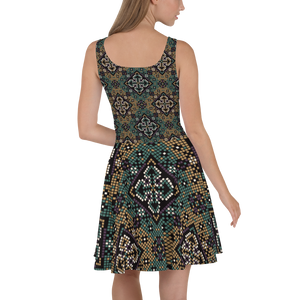 Folk Art Pattern Skater Dress by MoonShine NM