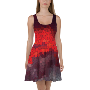 Skater Dress All Over Print Stained Glass Sunset by MoonShine NM