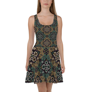 Folk Art Pattern Skater Dress by MoonShine NM