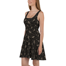 Load image into Gallery viewer, Black Skater Dress with Birds by MoonShine NM