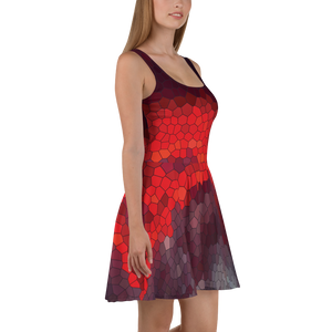 Skater Dress All Over Print Stained Glass Sunset by MoonShine NM