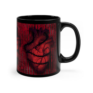 Mug Black 11oz Gothic Valentine Heart by MoonShine NM