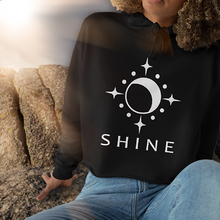 Load image into Gallery viewer, Crop Hoodie Shine with Moon and Stars