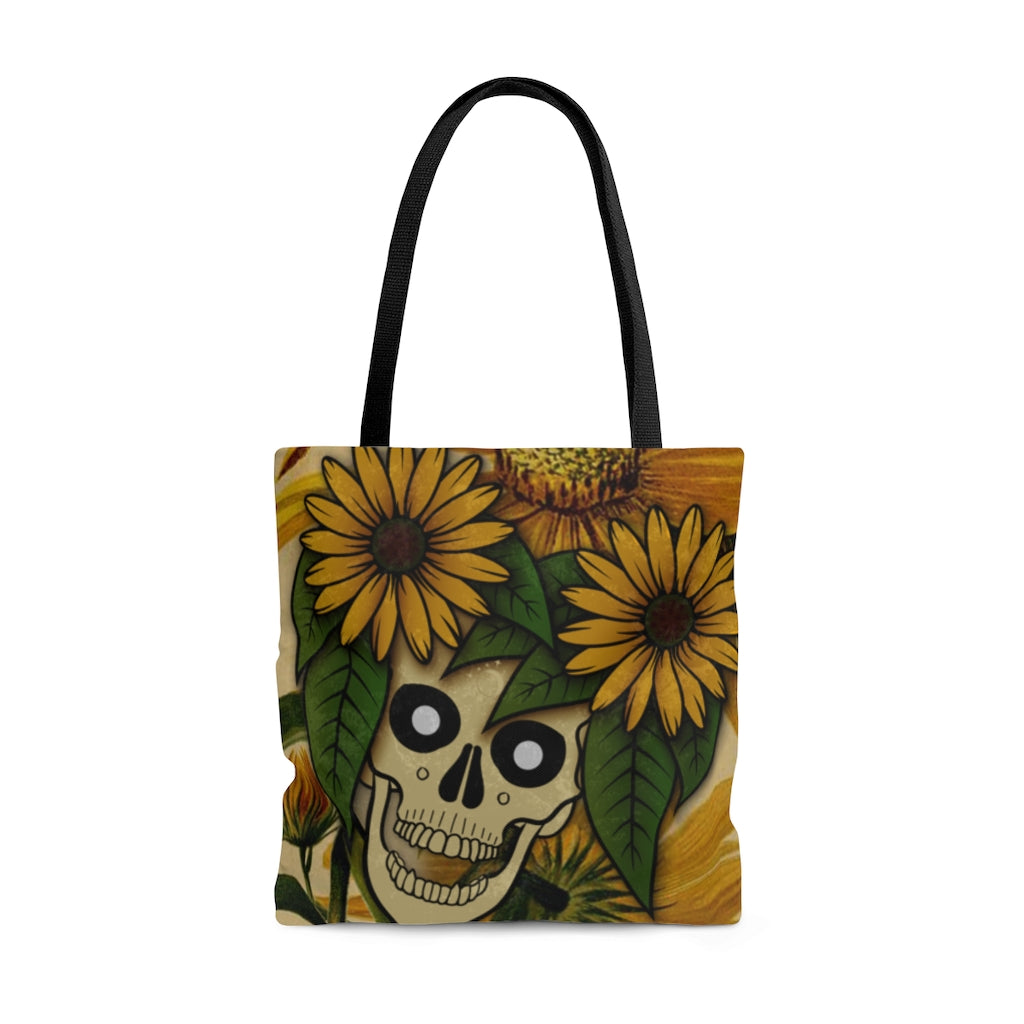 Tote New Mexico Sunflower Skull Reusable Bag