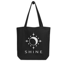 Load image into Gallery viewer, Tote Bag 100% Organic Black Cotton MoonShine Shine