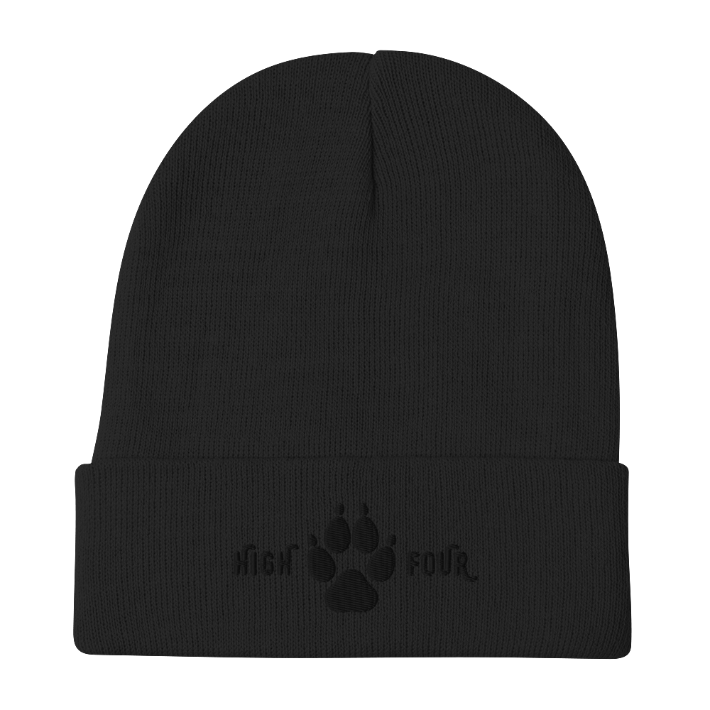 Beanie High Four Black Embroidery by MoonShine NM