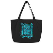 Load image into Gallery viewer, Tote 100% Organic Black Cotton Large MoonShine Jalapeño Turquoise Ink