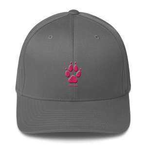 Hat - Wolf Paw High Four - Flexfit with Hot Pink Thread