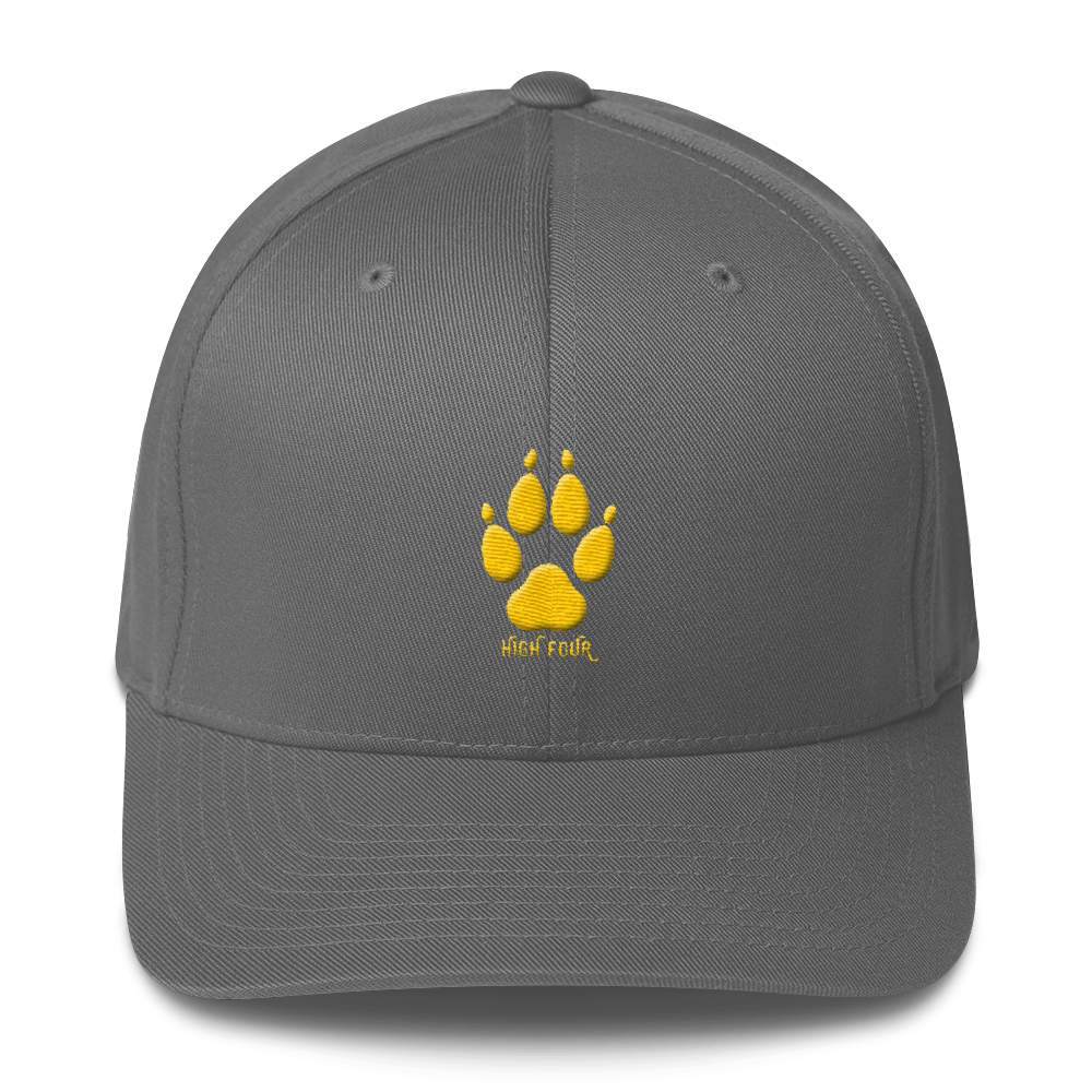 Hat - Wolf Paw High Four - Flexfit with Yellow