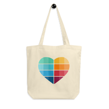 Load image into Gallery viewer, Tote 100% Organic Cotton MoonShine Rainbow Heart Bag