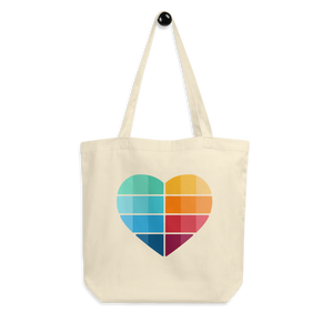 Tote 100% Organic Cotton MoonShine Rainbow Heart Bag