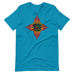 T-Shirt - Choose Red or Green Flaming Dragon Shield