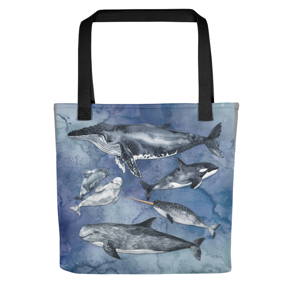 Tote - Love the Whales All-Over print Reusable Shopping Bag