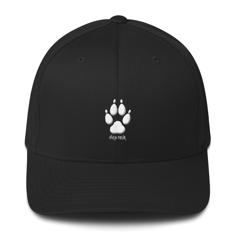 Hat - Wolf Paw High Four - Flexfit with White Thread