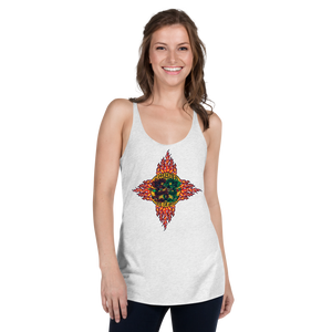 TankTop _ Racerback Choose Red or Green Flaming Dragon Shield