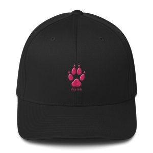 Hat - Wolf Paw High Four - Flexfit with Hot Pink Thread