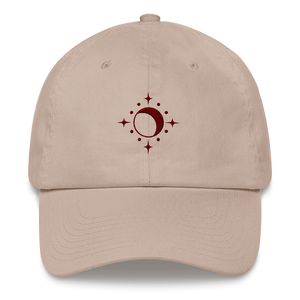 Hat - Moon and Stars - Maroon Thread