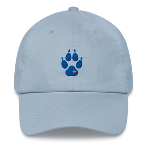 Hat - Heart Paw - Blue Embroiderey