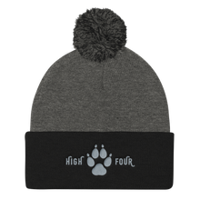 Load image into Gallery viewer, Beanie Pom Pom High Four Gray Embroidery by MoonShine NM