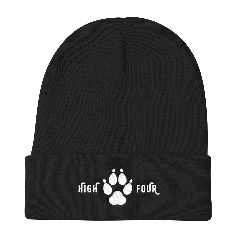 Beanie High Four White Embroidery by MoonShine NM