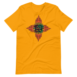 T-Shirt - Choose Red or Green Flaming Dragon Shield