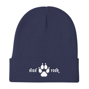 Beanie High Four White Embroidery by MoonShine NM