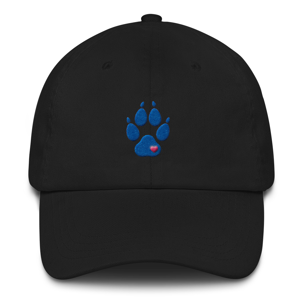 Hat - Heart Paw - Blue Embroiderey